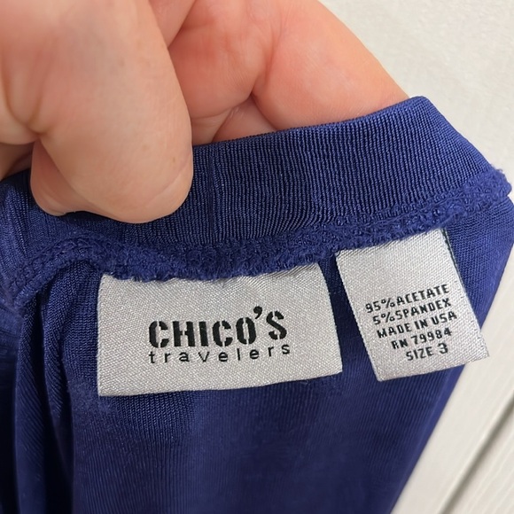 chico’s Travelers Maxi Skirt Womens Blue Pull On Elastic Waist chicos Size 3 - Picture 4 of 6